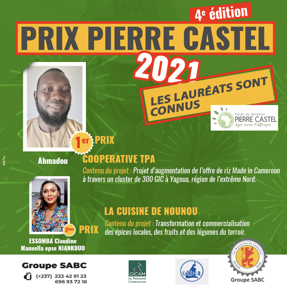 Les lauréats du prix Pierre CASTEL Cameroun 2021