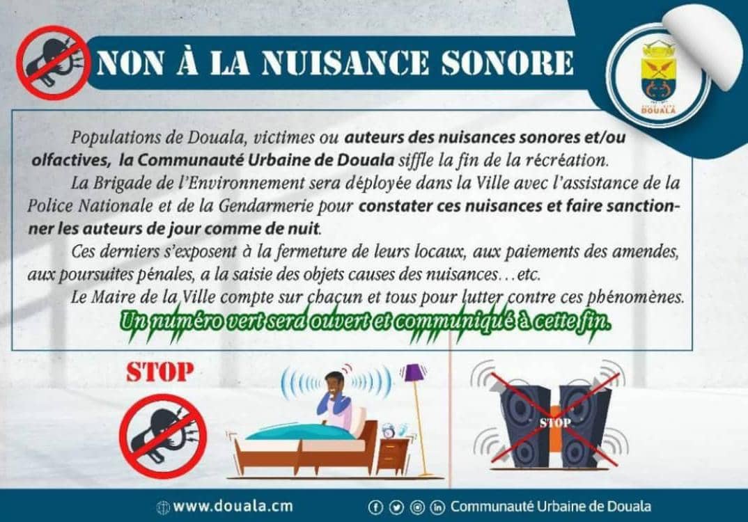 CAMEROUN/DOUALA : La communauté urbaine a lancé le combat contre les nuisances sonores.