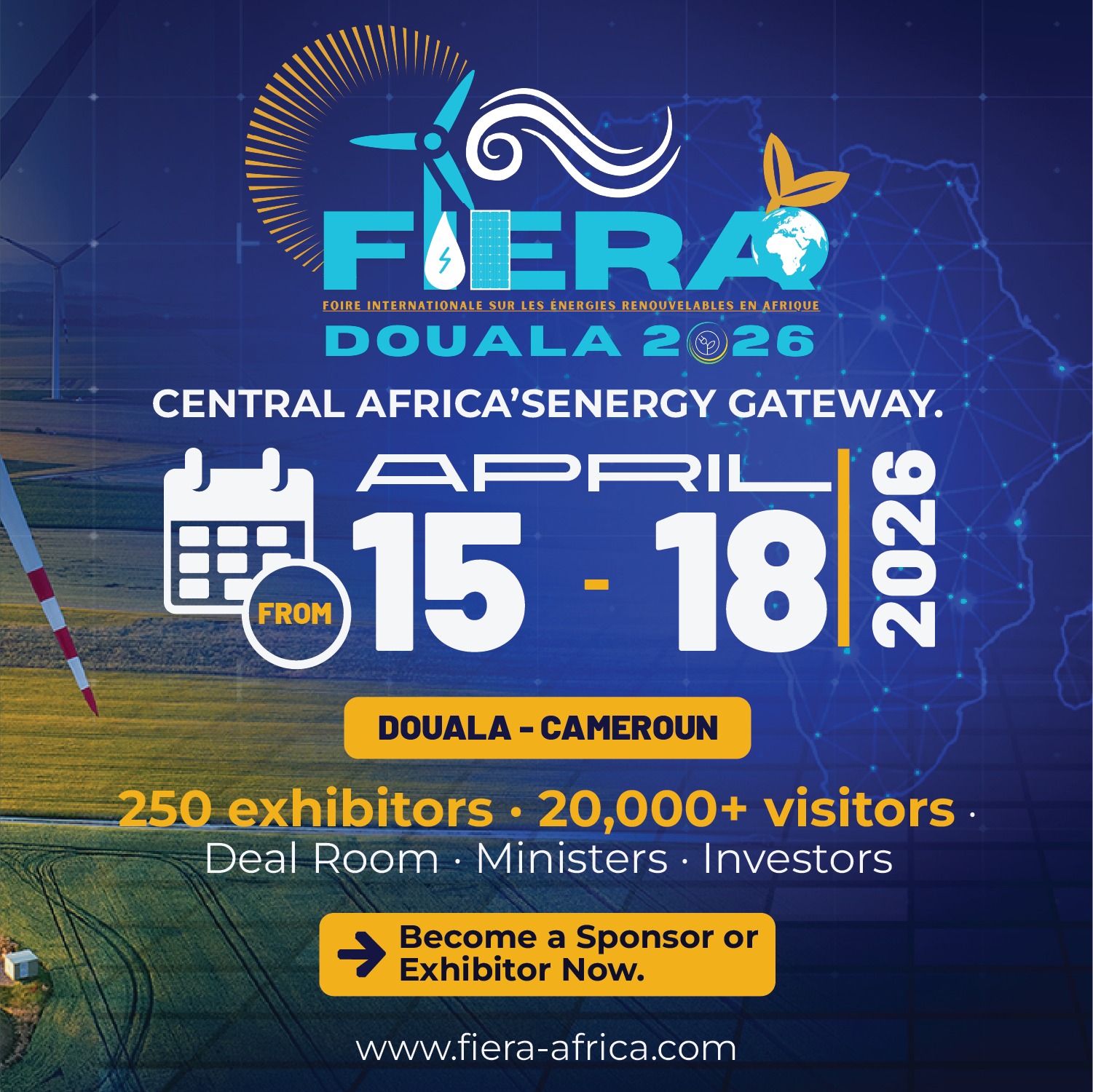 Énergies renouvelables : Douala accueille la FIERA 2026 pour accélérer l’indépendance énergétique de l’Afrique