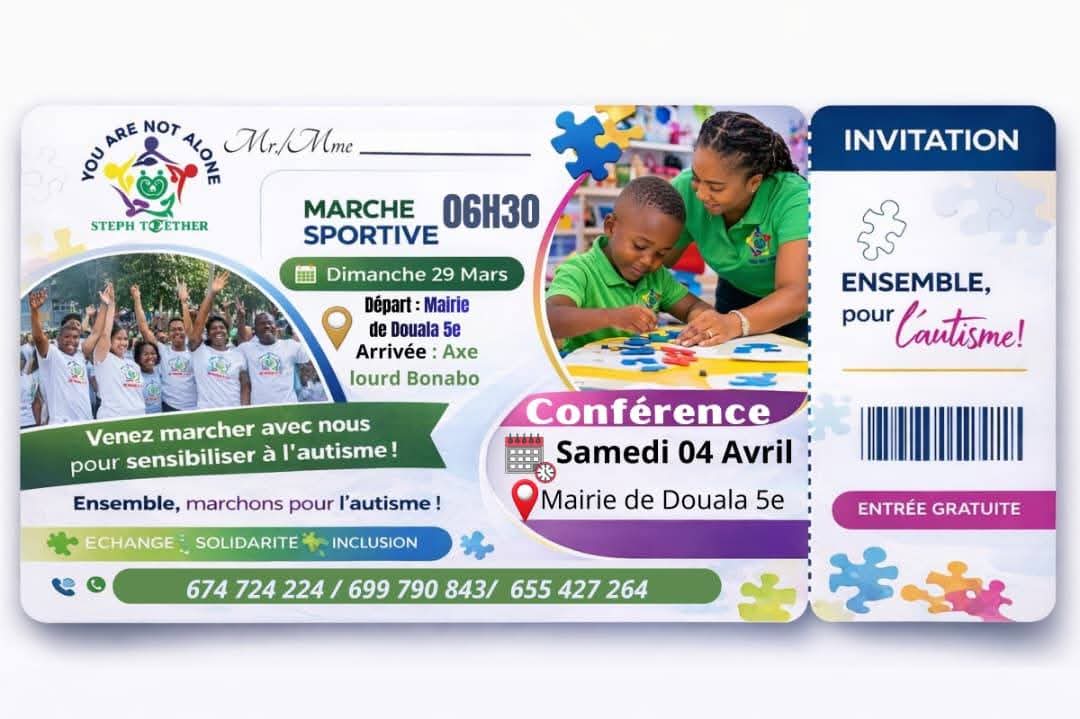 Sensibilisation à l&rsquo;Autisme : La 5ème Édition de « You Are Not Alone » à Douala