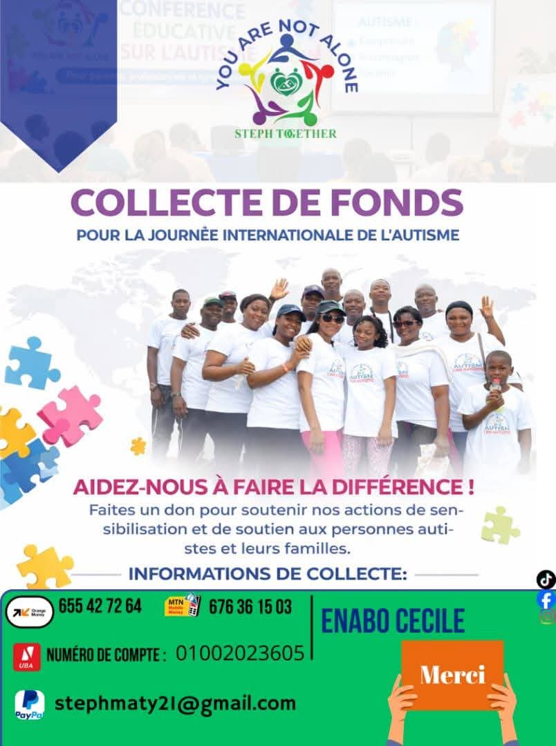 Sensibilisation à l'Autisme : La 5ème Édition de "You Are Not Alone" à Douala