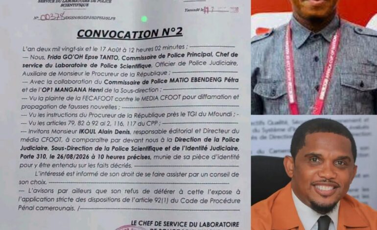 Affaire FECAFOOT-CFOOT : Alain Denis Ikoul de nouveau convoqué par la Police judiciaire de Yaoundé